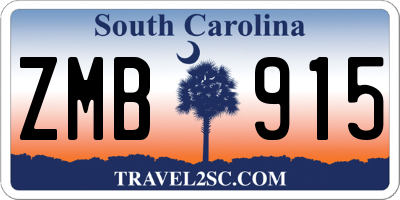 SC license plate ZMB915