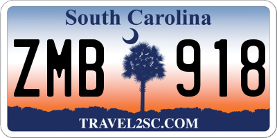 SC license plate ZMB918