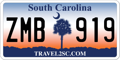 SC license plate ZMB919