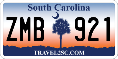 SC license plate ZMB921