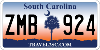 SC license plate ZMB924