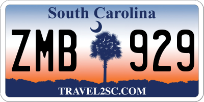 SC license plate ZMB929
