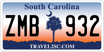 SC license plate ZMB932