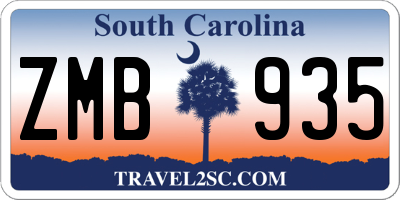 SC license plate ZMB935