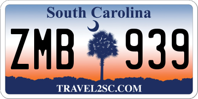 SC license plate ZMB939