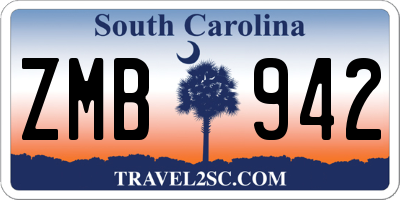 SC license plate ZMB942