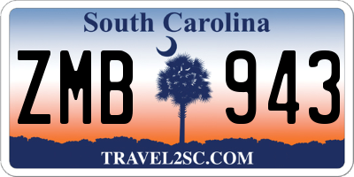 SC license plate ZMB943