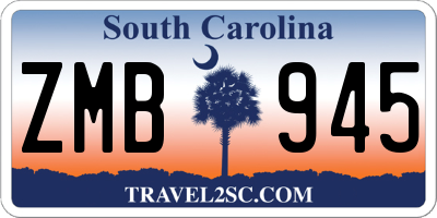 SC license plate ZMB945