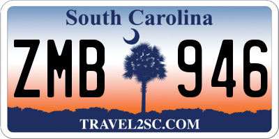 SC license plate ZMB946