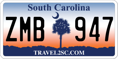 SC license plate ZMB947
