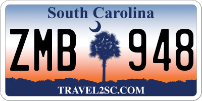 SC license plate ZMB948