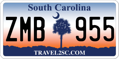 SC license plate ZMB955