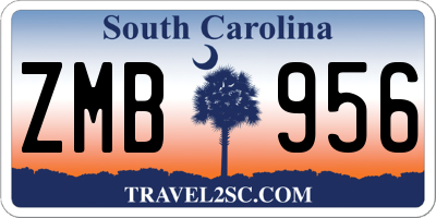 SC license plate ZMB956
