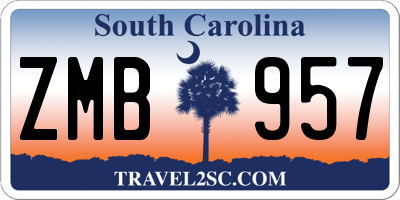 SC license plate ZMB957