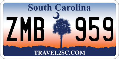 SC license plate ZMB959