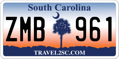 SC license plate ZMB961
