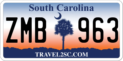 SC license plate ZMB963