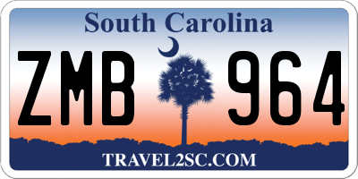 SC license plate ZMB964