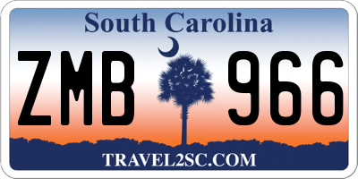 SC license plate ZMB966