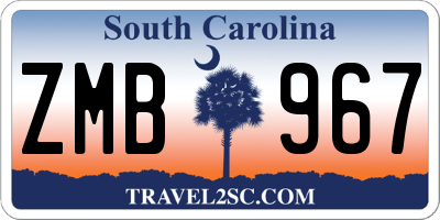 SC license plate ZMB967