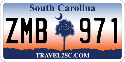 SC license plate ZMB971