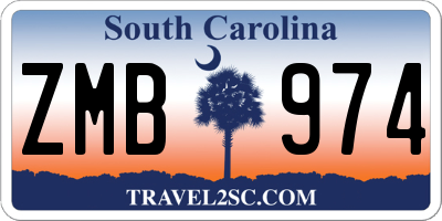 SC license plate ZMB974