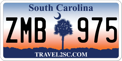SC license plate ZMB975