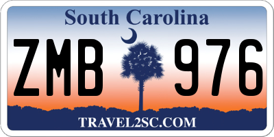 SC license plate ZMB976