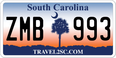 SC license plate ZMB993