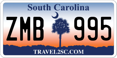 SC license plate ZMB995
