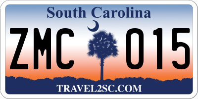 SC license plate ZMC015