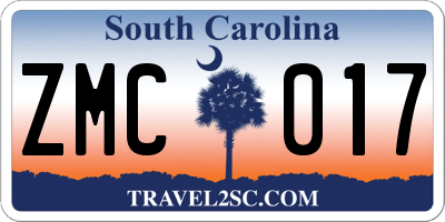 SC license plate ZMC017