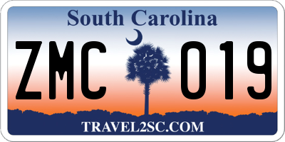 SC license plate ZMC019