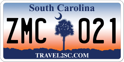 SC license plate ZMC021