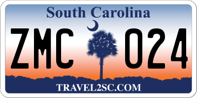 SC license plate ZMC024