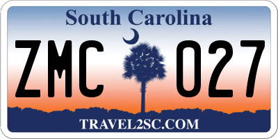 SC license plate ZMC027
