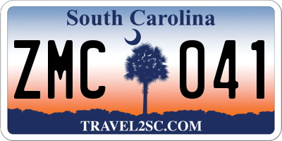 SC license plate ZMC041