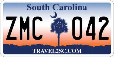 SC license plate ZMC042