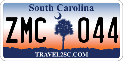 SC license plate ZMC044