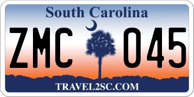 SC license plate ZMC045