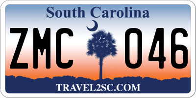 SC license plate ZMC046
