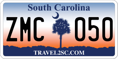 SC license plate ZMC050