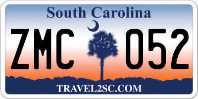SC license plate ZMC052