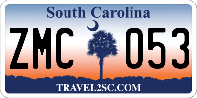SC license plate ZMC053