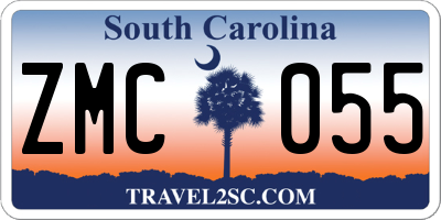 SC license plate ZMC055
