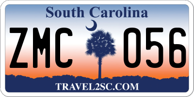 SC license plate ZMC056