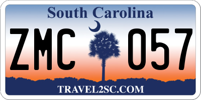 SC license plate ZMC057