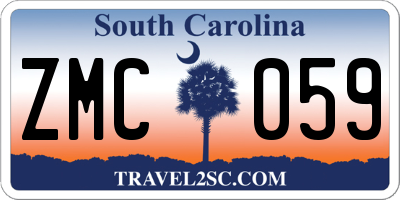 SC license plate ZMC059