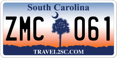 SC license plate ZMC061