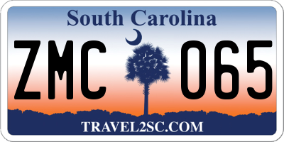 SC license plate ZMC065